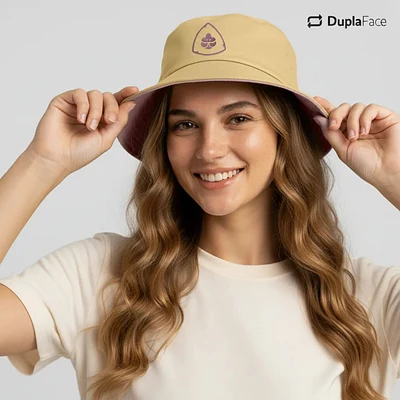 Bucket Hat Caramelo e Rosa 2